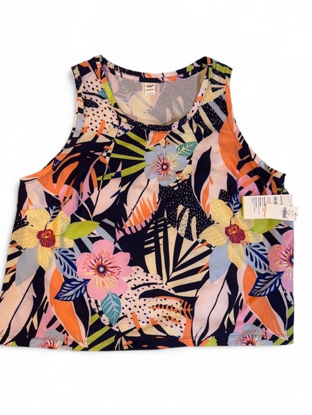 NWT Old Navy Active tank top with multicolored floral and leaf print